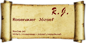 Rosenauer József névjegykártya